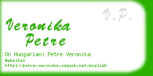 veronika petre business card